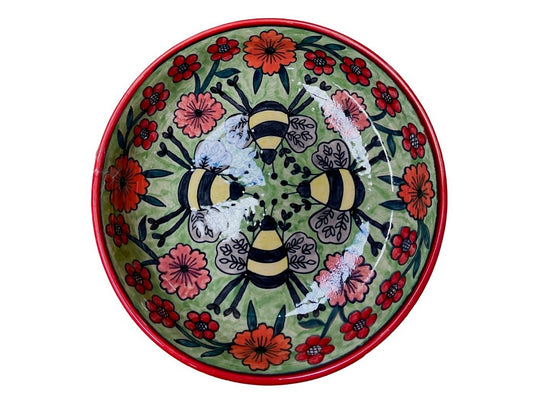 Hand-Painted Busy Bees Salad Bowl