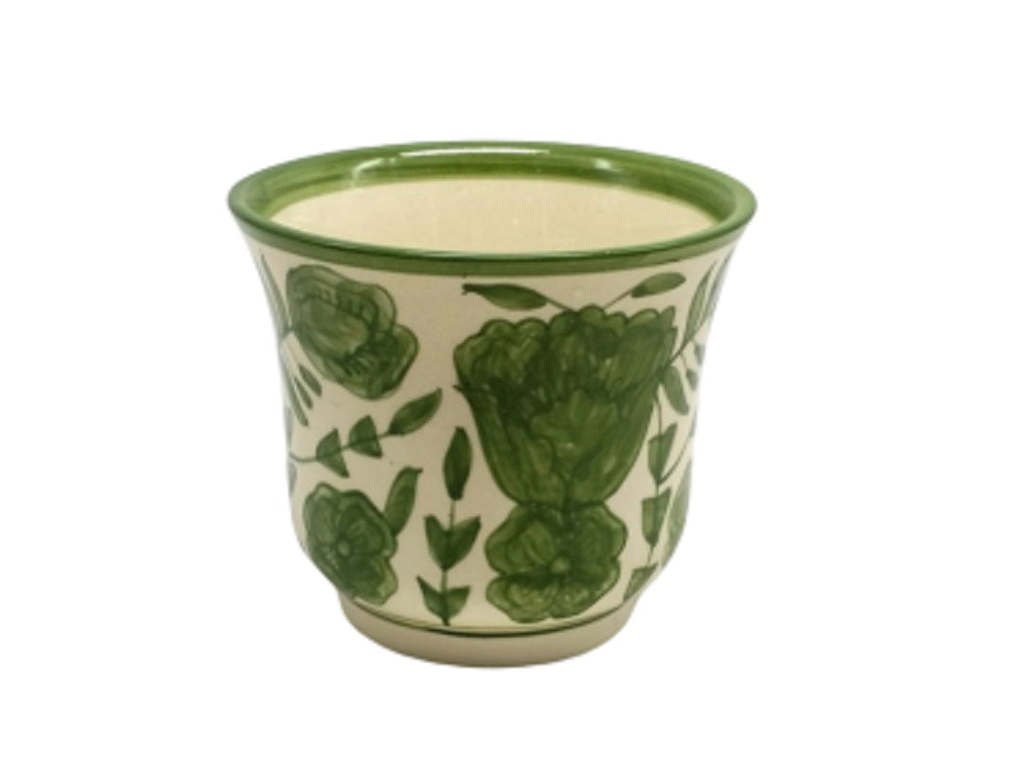 Green Floral Planter Pot
