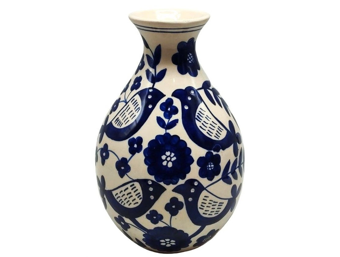 Hand Painted Blue Bird Vase