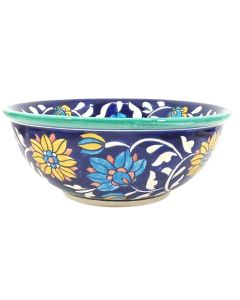 Salad bowl in blue floral design 24x11cm