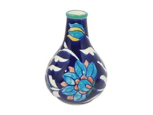 Blue floral bird vase