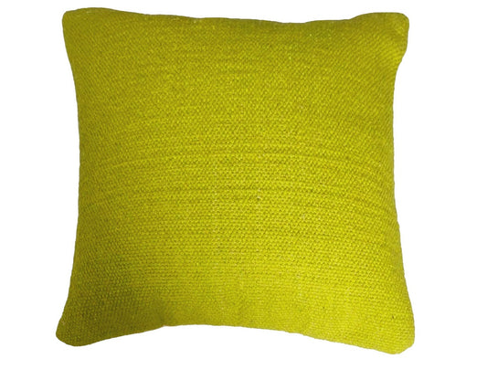 Green cotton kilim cushion