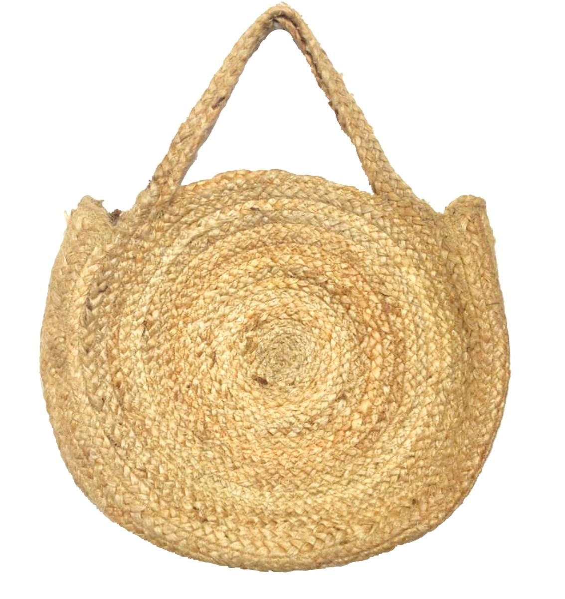 Hand Woven Round Natural Jute Bag