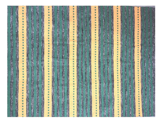 Green/yellow cotton rug