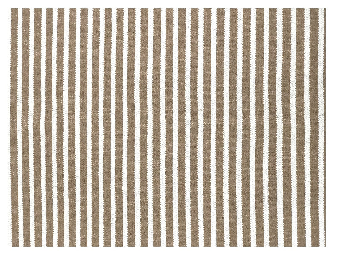 Beige/cream striped cotton kilim rug