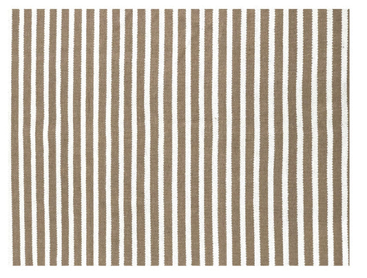 Beige cream striped cotton kilim rug