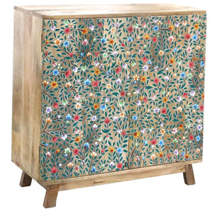 Floral Painted cabinet 80 (w) x78(h) x33(d) cm