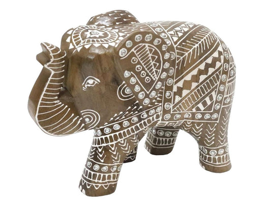 Natural elephant white painting design 25(w) x 20(h) cm