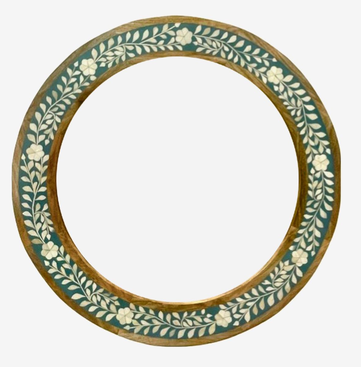 Maharani Aegean Blue Bone Inlay Garden Mirror
