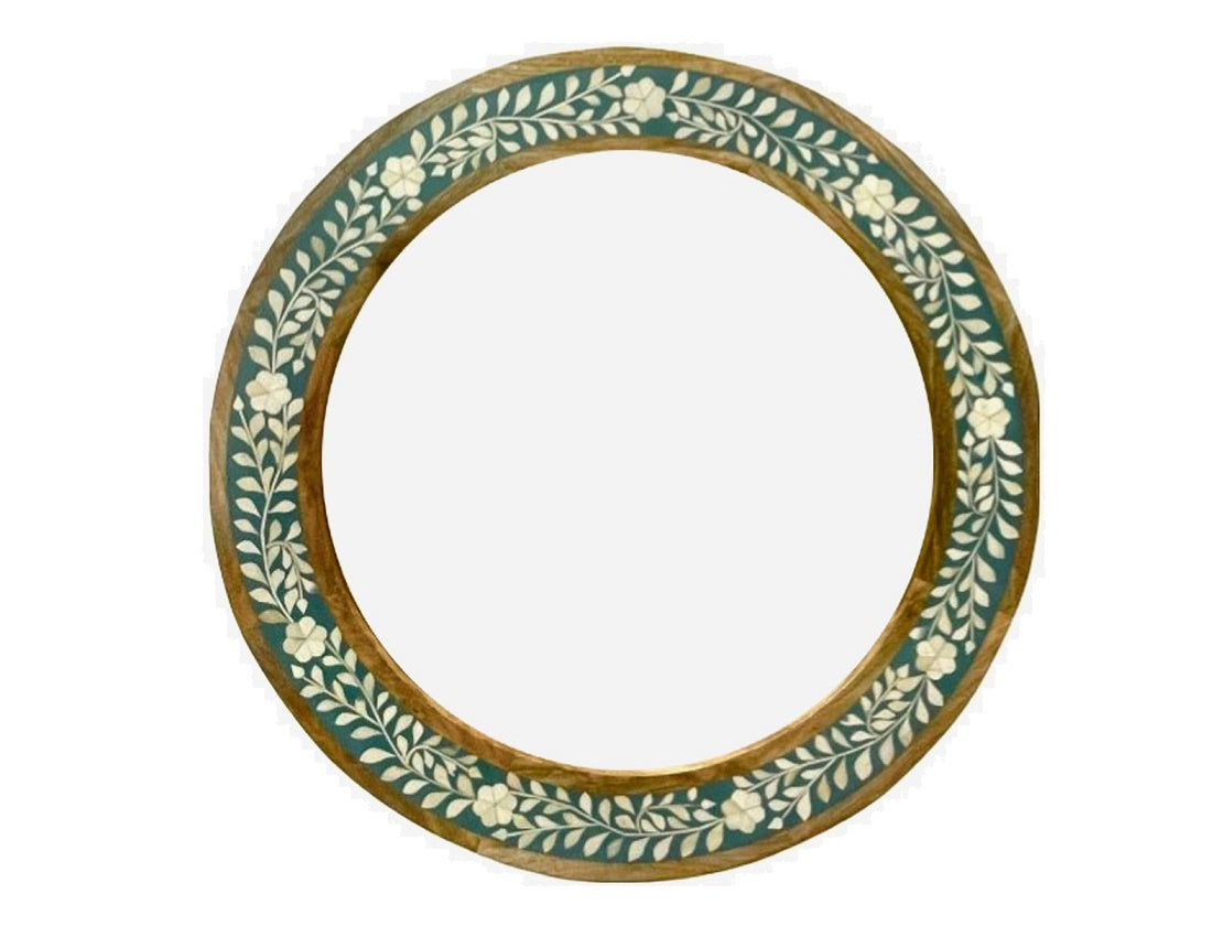 Maharani Aegean Blue Bone Inlay Garden Mirror