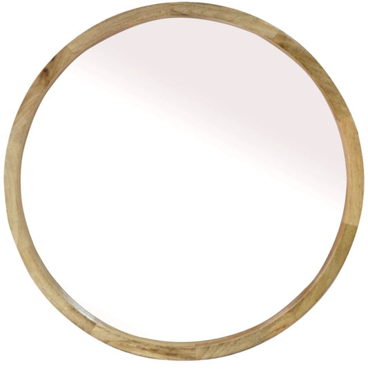 Large Round Mirror with Natural Finish -Sale!