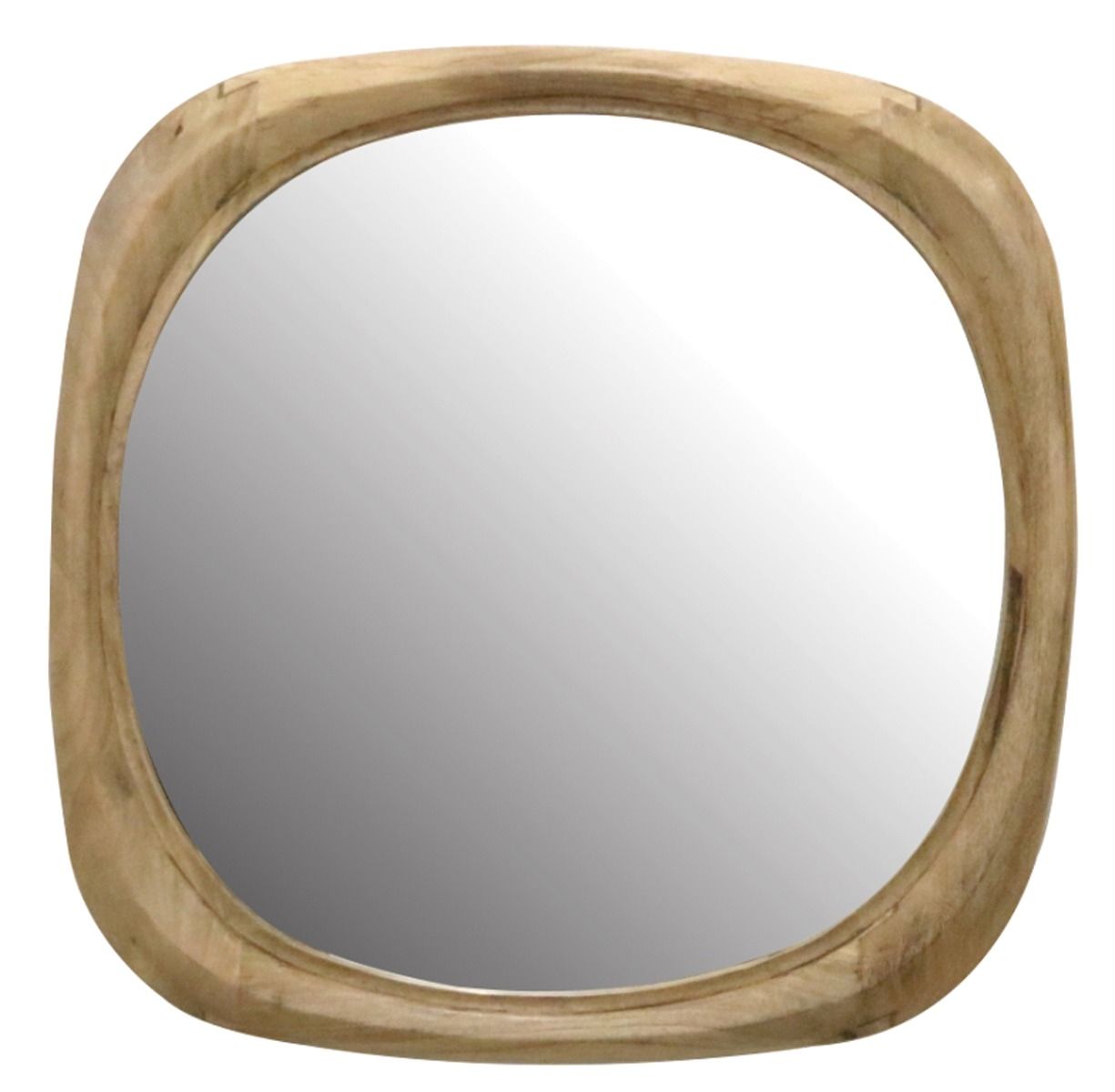 Square Wooden Mirror with Curved Corners - Sale!