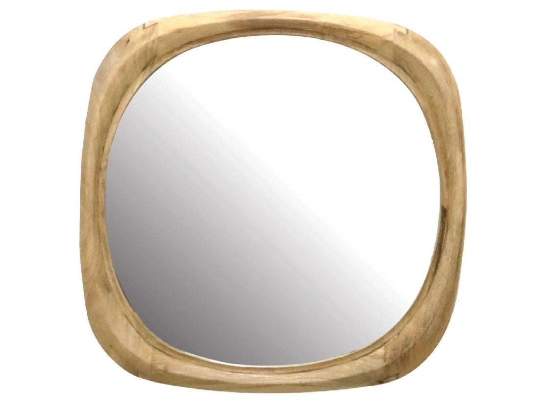 Square Wooden Mirror with Curved Corners - Sale!