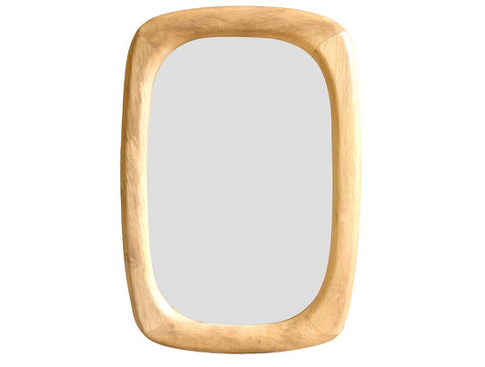 Rectangle Wooden Mirror with Curved Corners