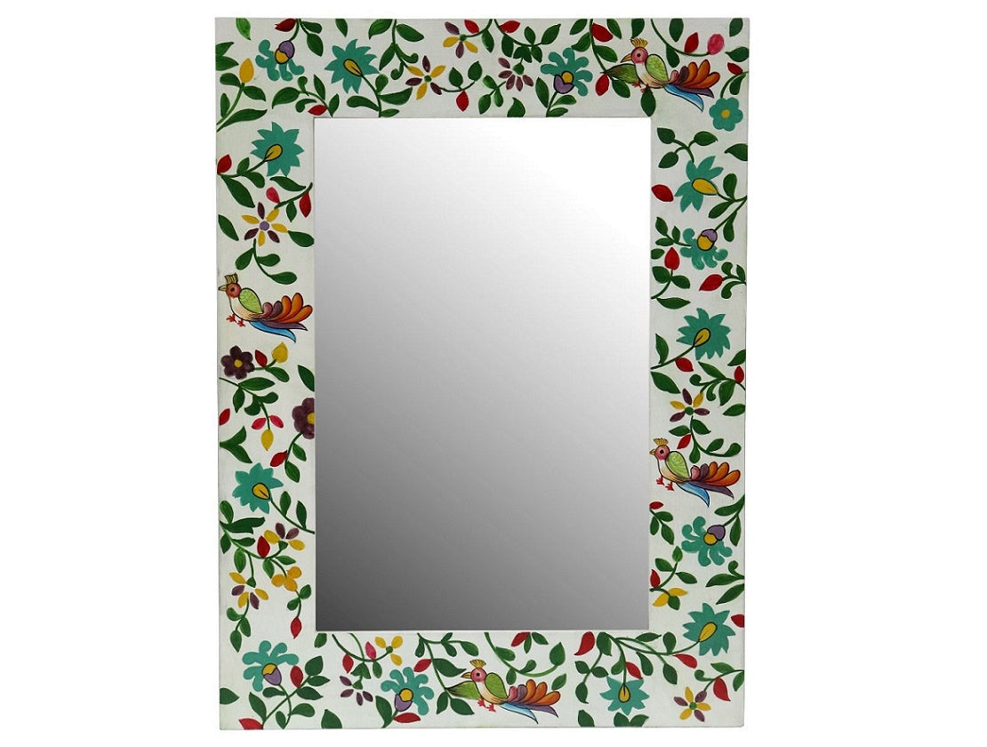 Hand Painted Bird Mirror