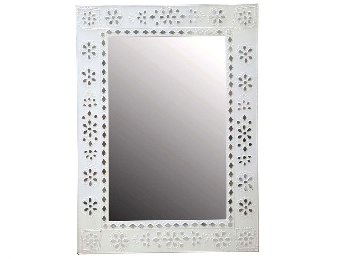 White wood mirror