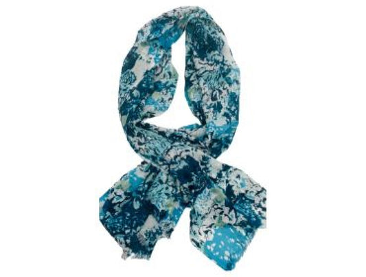 Single Turquoise and Navy Cotton Scarf