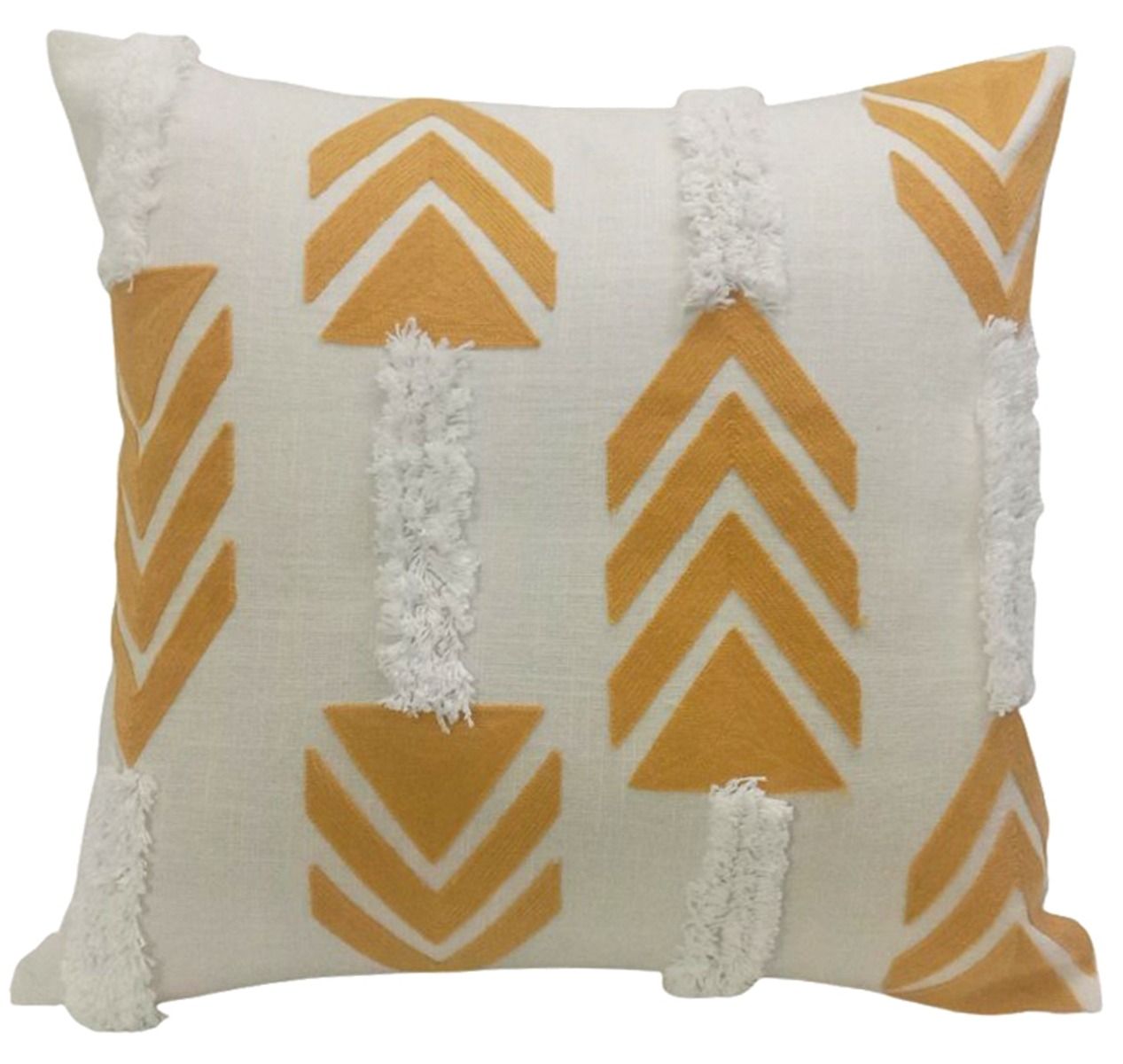 Tufted Natural and Yellow Cushion