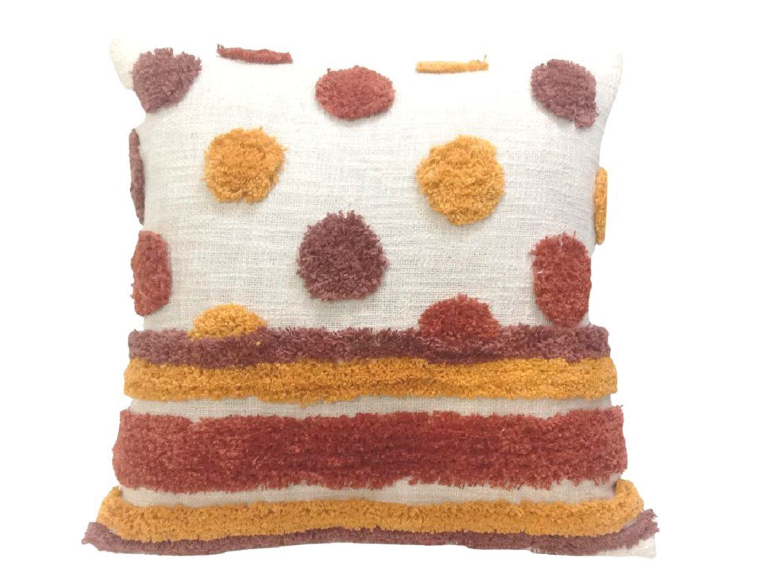 Tufted Spot and Stripe Cushion