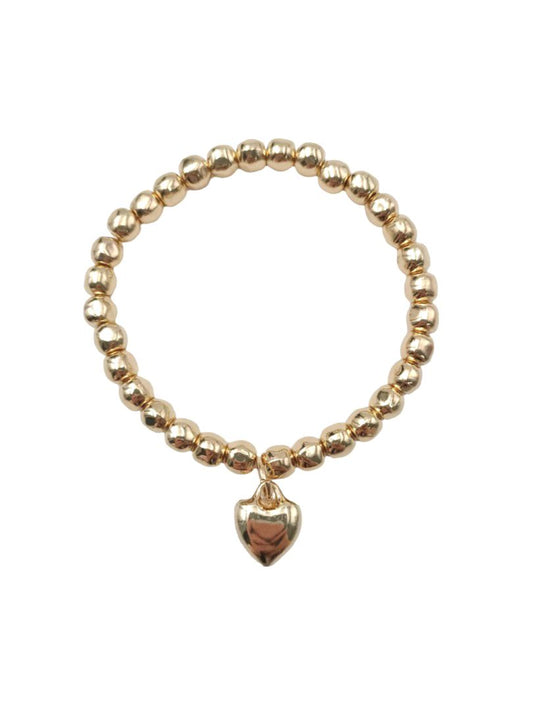 Gold Beaded Heart Bracelet