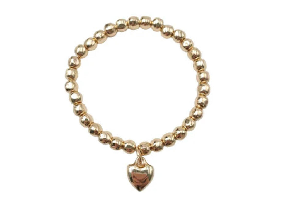 Gold Beaded Heart Bracelet