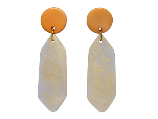 Peach & Cream Iridescent Drop Earrings