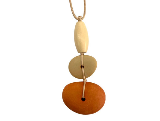 Graduating Wood & Resin Pendant Necklace