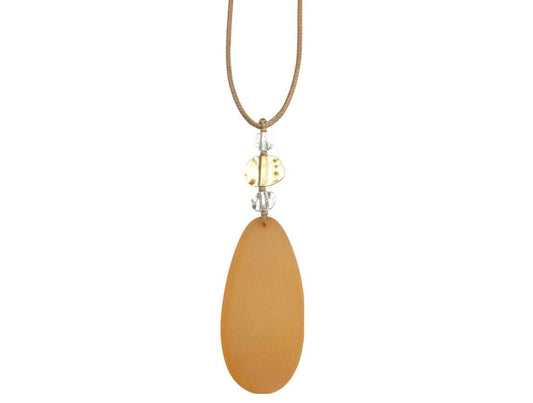 Terracotta Frosted Pendant Necklace