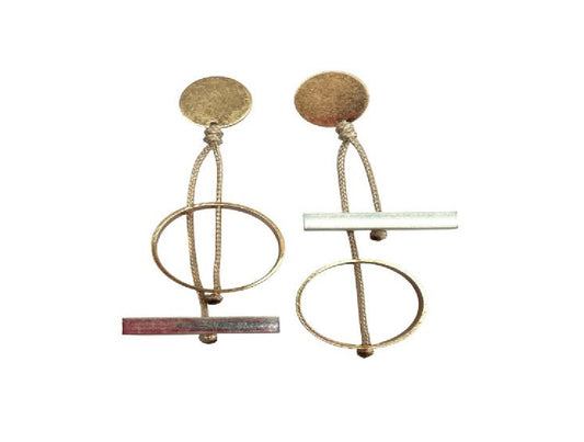 Gold and Silver Abstract Earrings