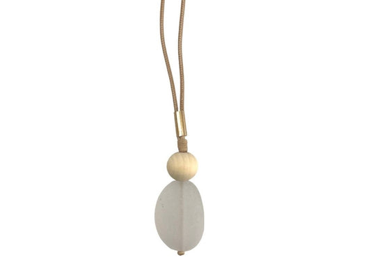 White Frosted Pendant Necklace
