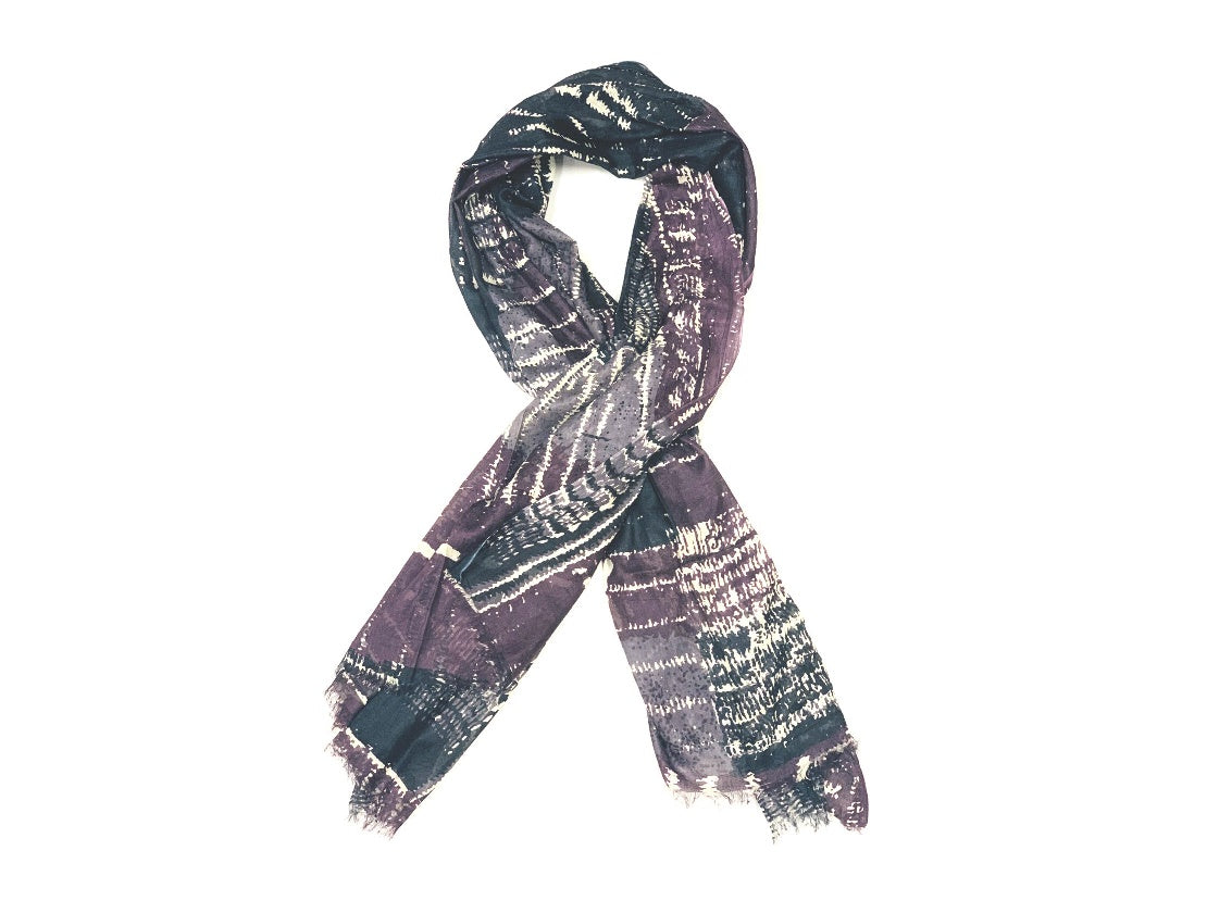 Aubergine Tone Cotton Scarf