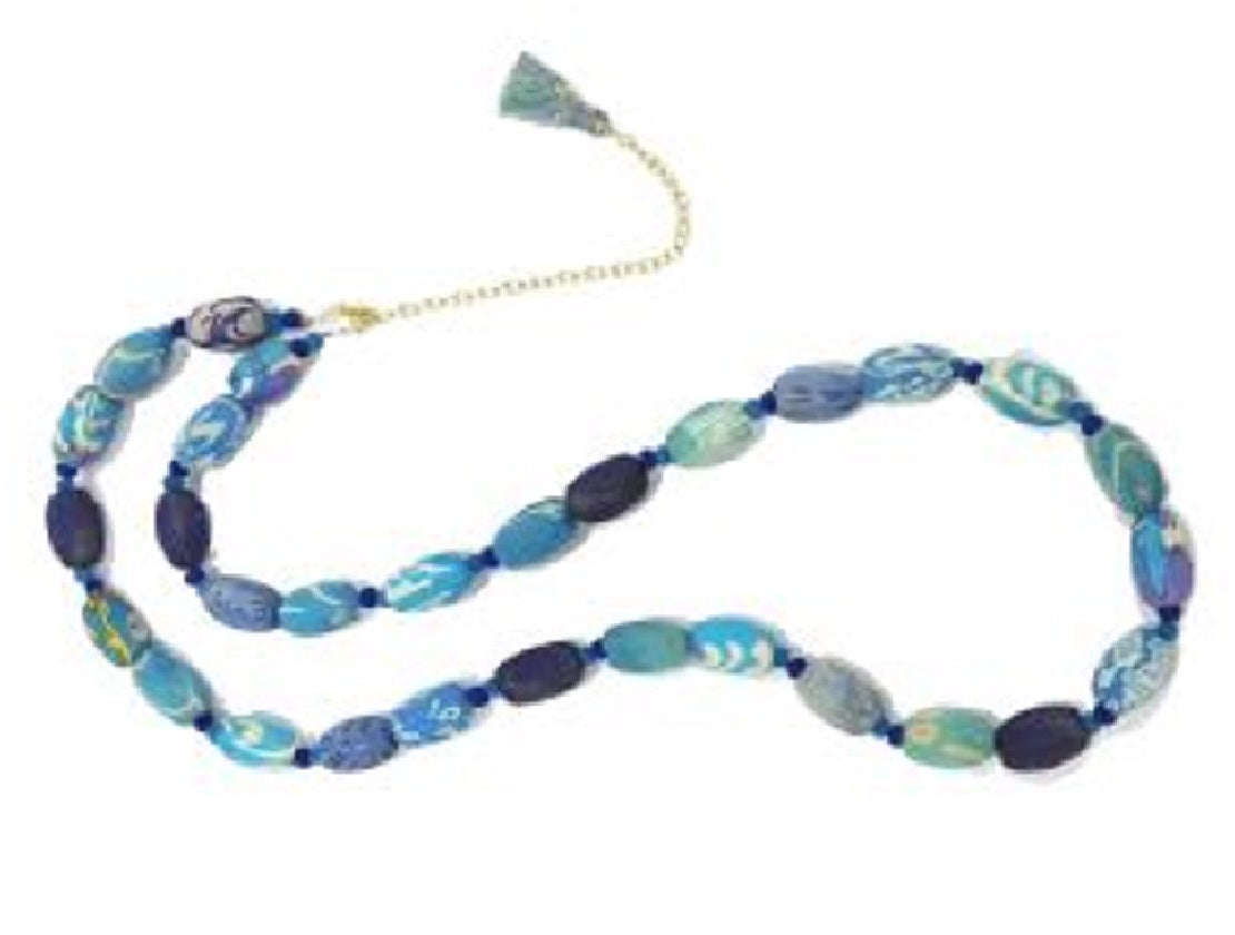 Handcrafted Recycled Fabric Beaded Statement Necklace