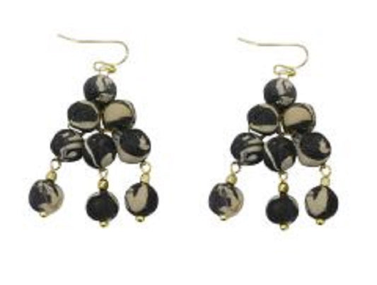 Recycled Fabric Tiered Chandelier Earrings