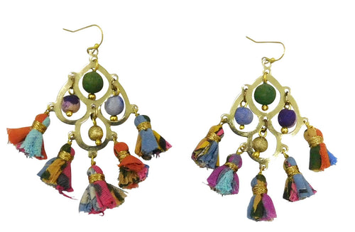 Multi earrings with tassels