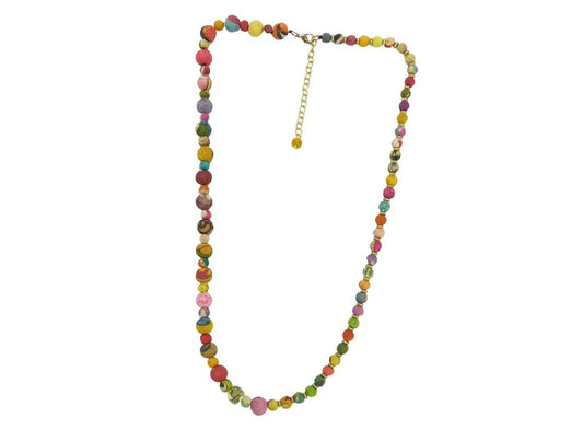 Multi coloured fabric necklace