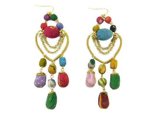 Multi earrings with brass