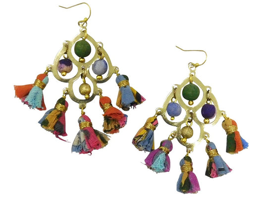 Multi earrings with tassels