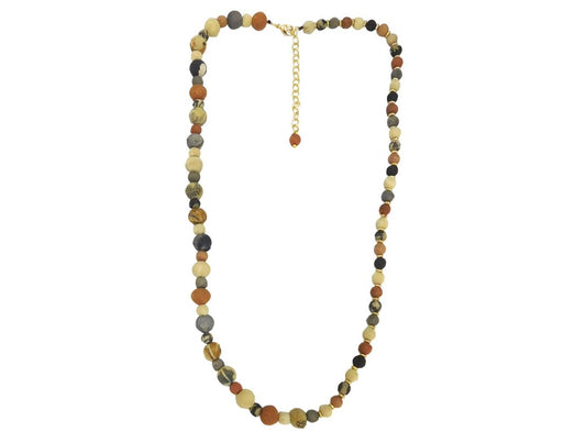 Grey brown fabric necklace