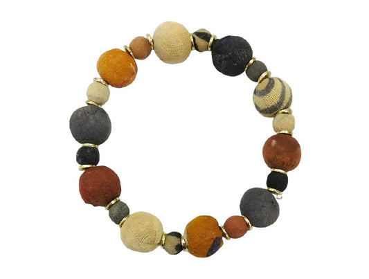 Grey brown fabric bracelet