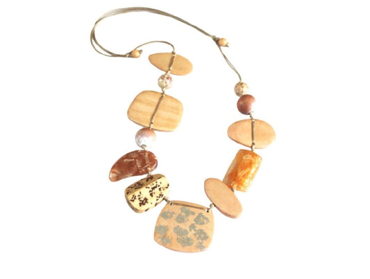 Resin & Wood Multi-shape Necklace