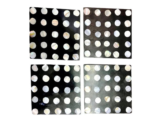 Polka Dot Bone Inlay Coasters