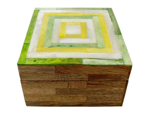 Yellow green striped bone box