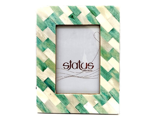 Green/white striped bone frame