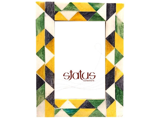 Bone Frame in Green, Yellow, White, and Charcoal