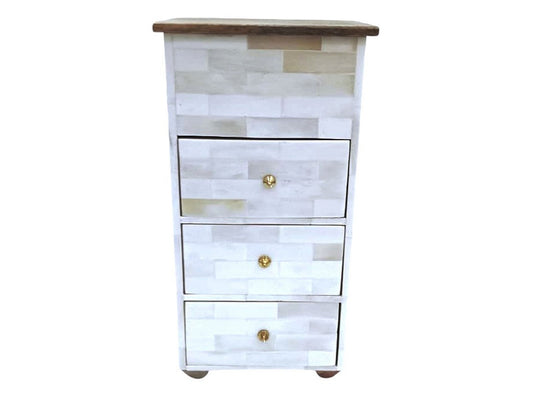 Three drawer box with bone covered