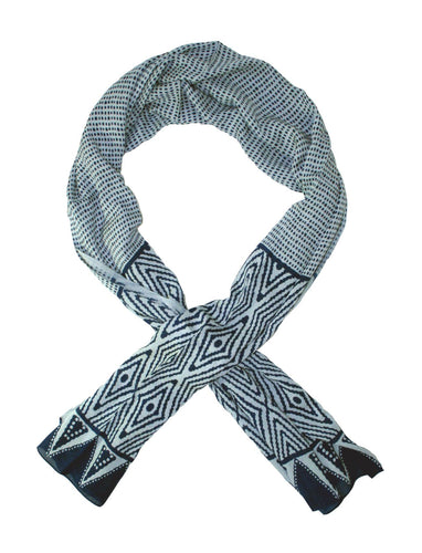 Viscose Navy and White Scarf