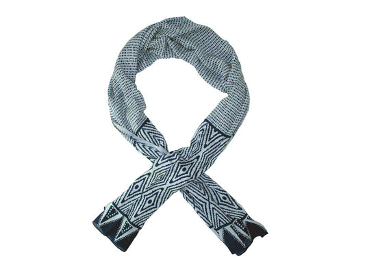 Viscose Navy and White Scarf