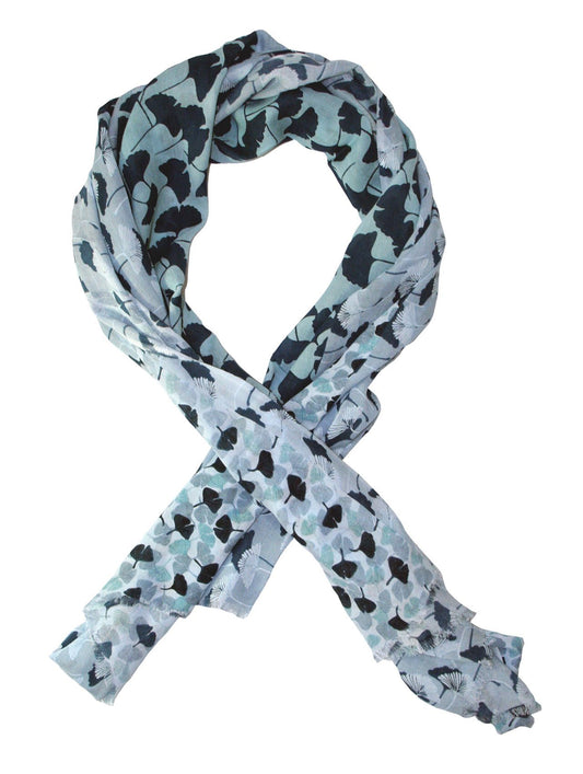 Viscose Navy and Teal Scarf