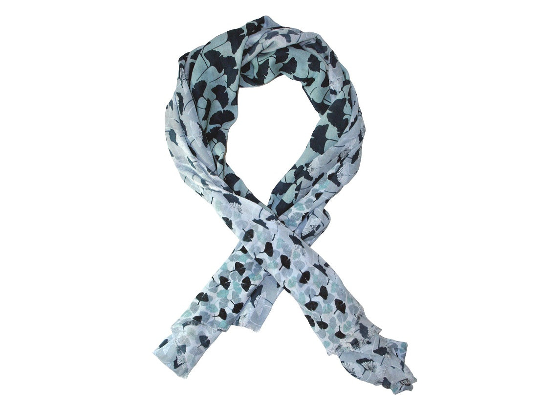 Viscose Navy and Teal Scarf