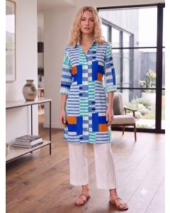 The Calcutta Geometric Tunic Shirt Dress - L/XL